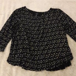 Gap floral, 3/4 sleeve top size L